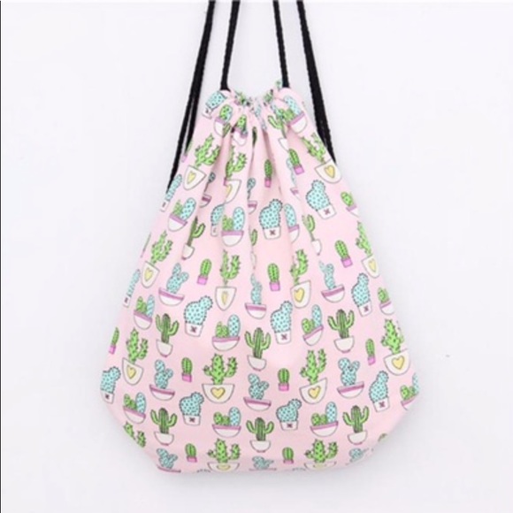 NWOT Cactus Drawstring Backpack - Picture 2 of 3